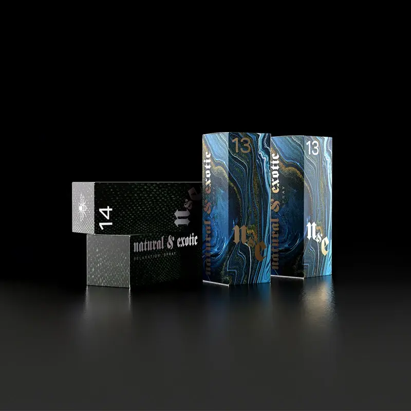 Ricoh sample packaging demonstrating gold and silver print effects