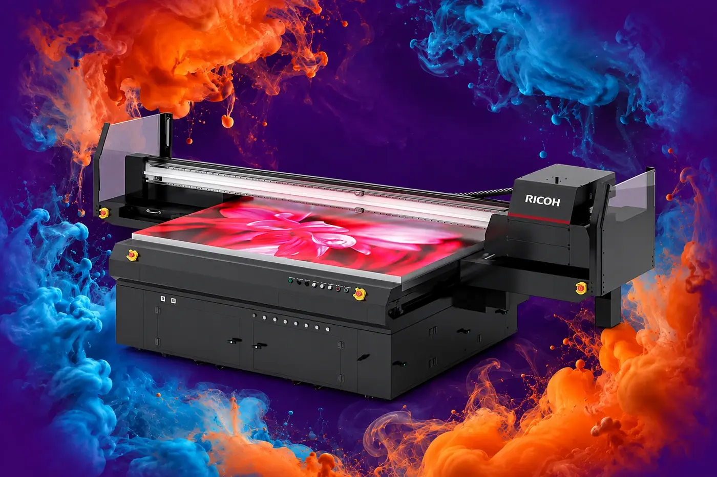 Illustration: PRO TF6250 reference-based device display on a colour ink background