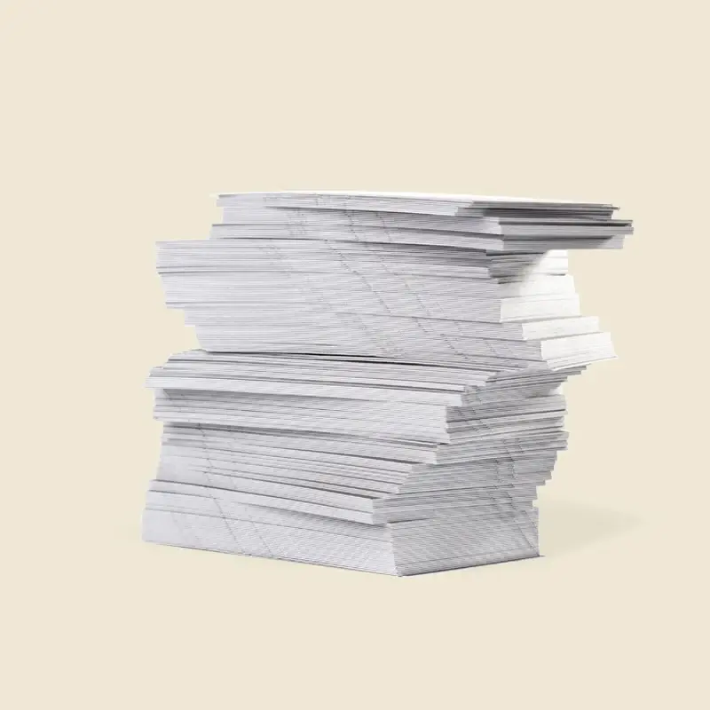 Stack of booklets; model-page finishing illustration.