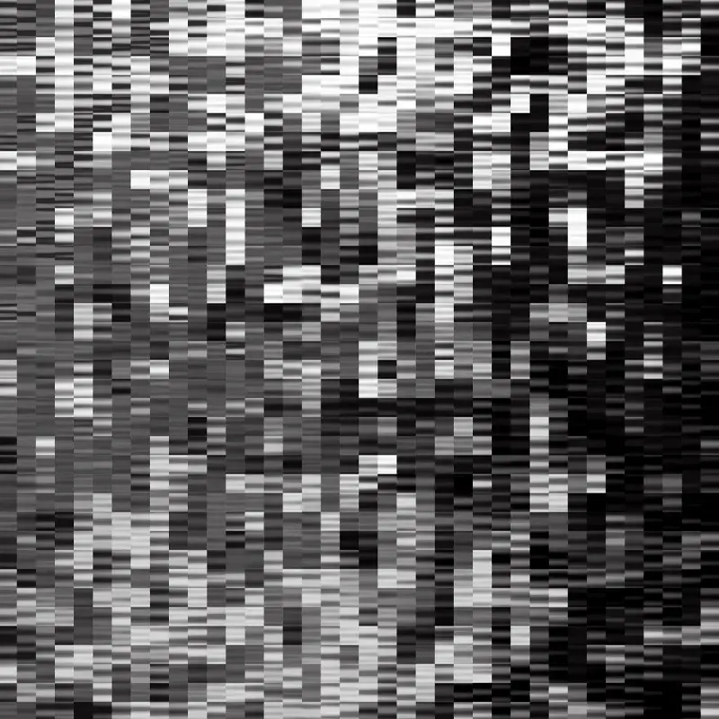 Magnified monochrome pixel pattern
