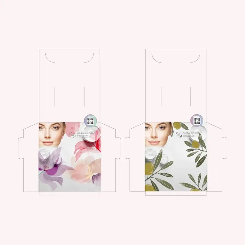 Two floral packaging mock-ups used for colour consistency illustration