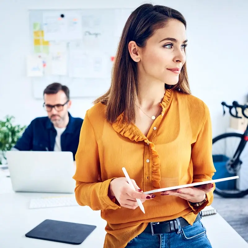 Office worker with clipboard