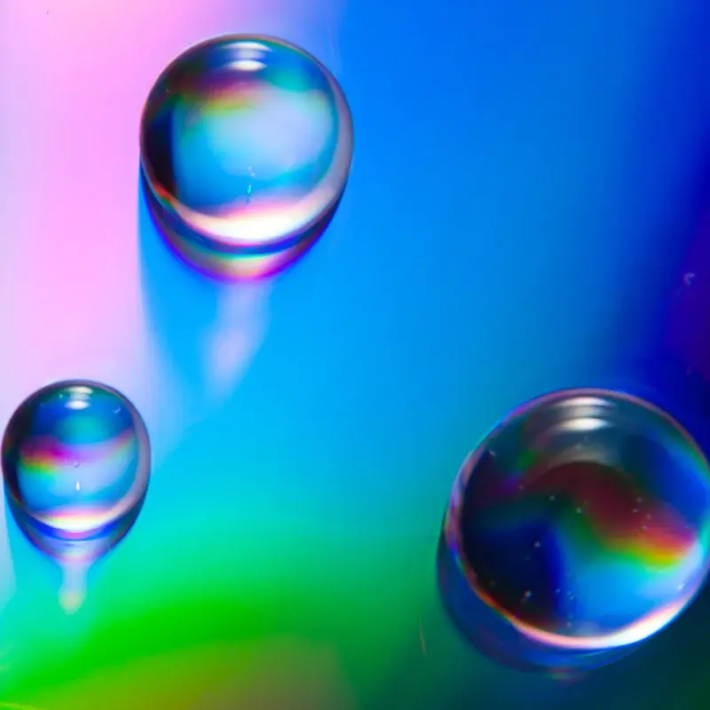 Coloured refractive bubbles
