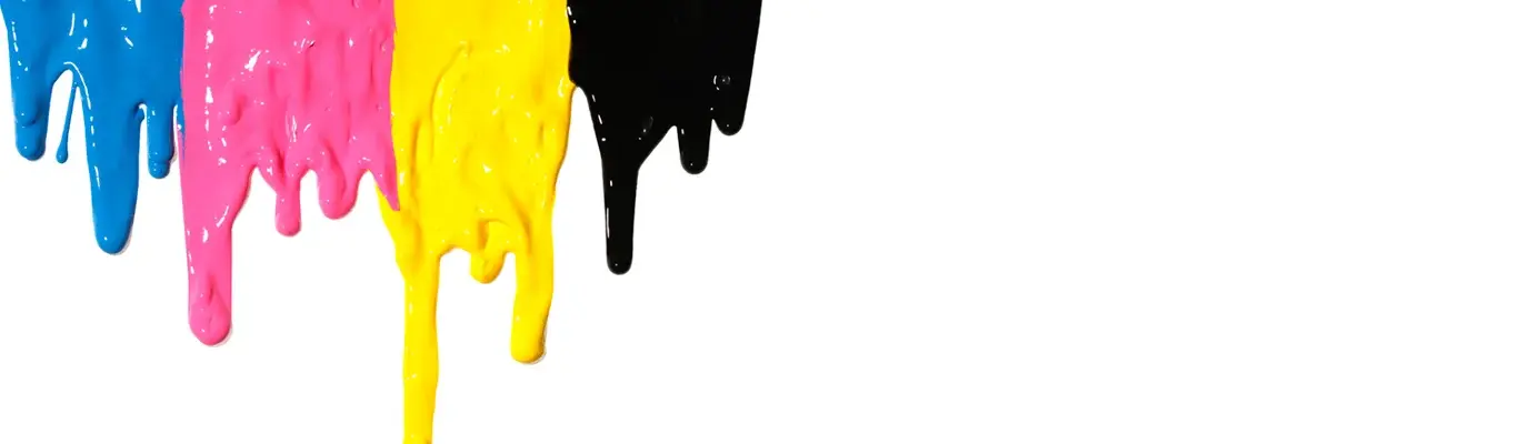 Dripping CMYK ink illustration