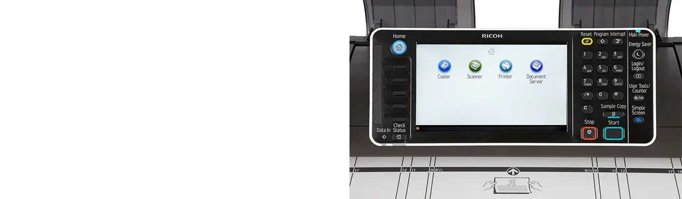 MP W6700SP touchscreen operation panel close-up