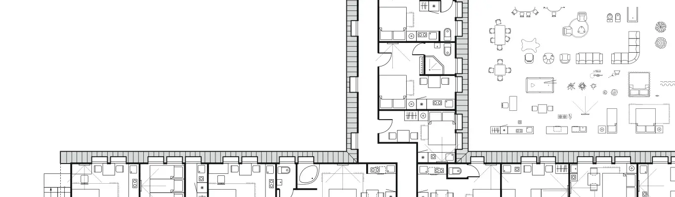 Architectural plan showing fine lines