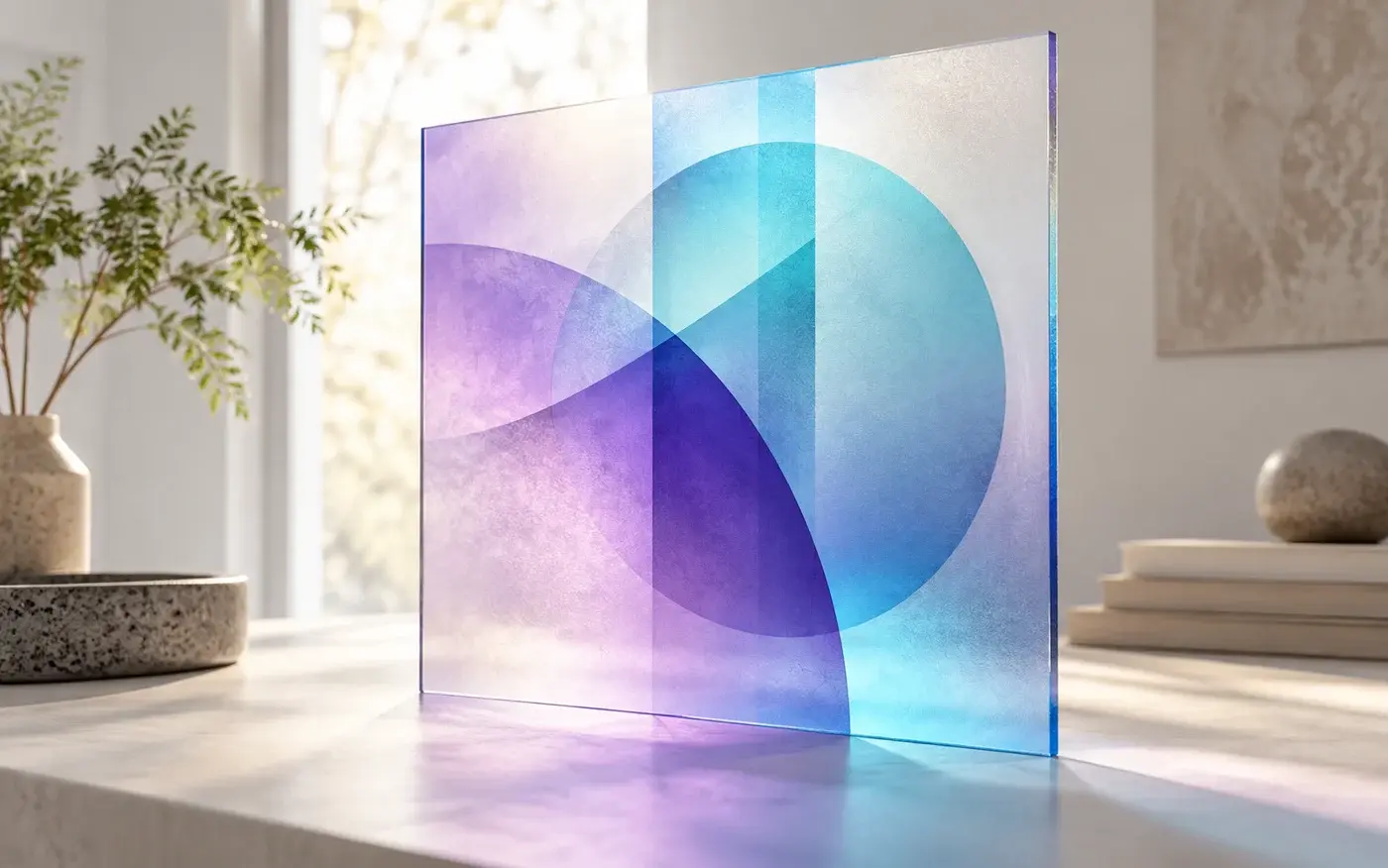 Illustration: Translucent printed panel illuminated from behind.