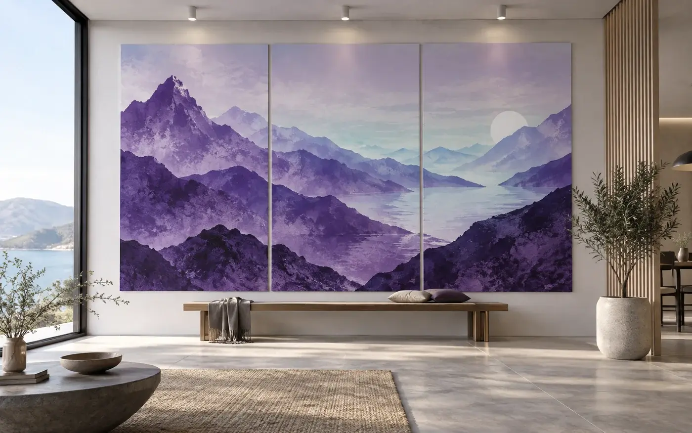 Illustration: Decorative printed wall panels installed in an interior.