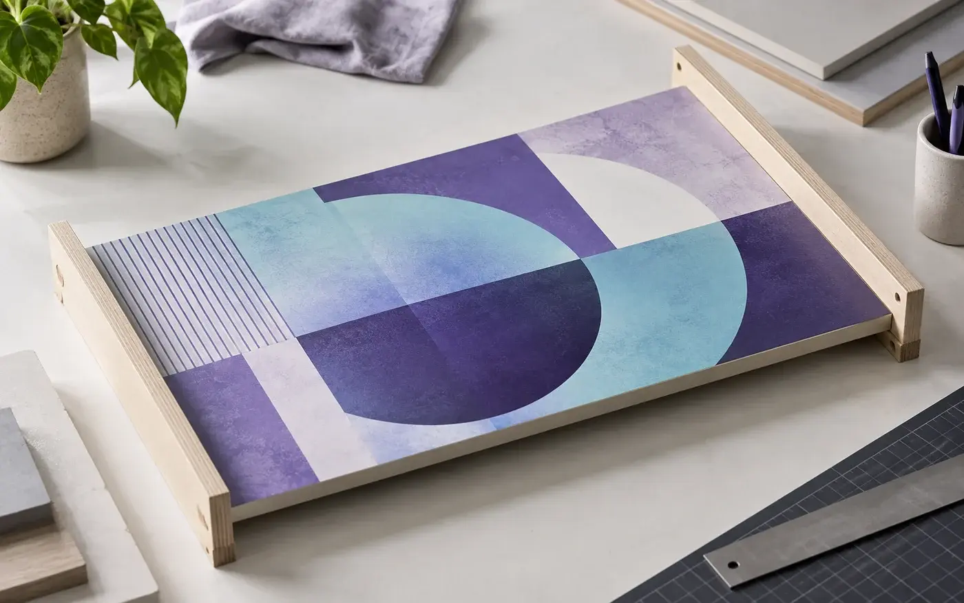 Illustration: Rigid panel positioned on a simple placement jig.