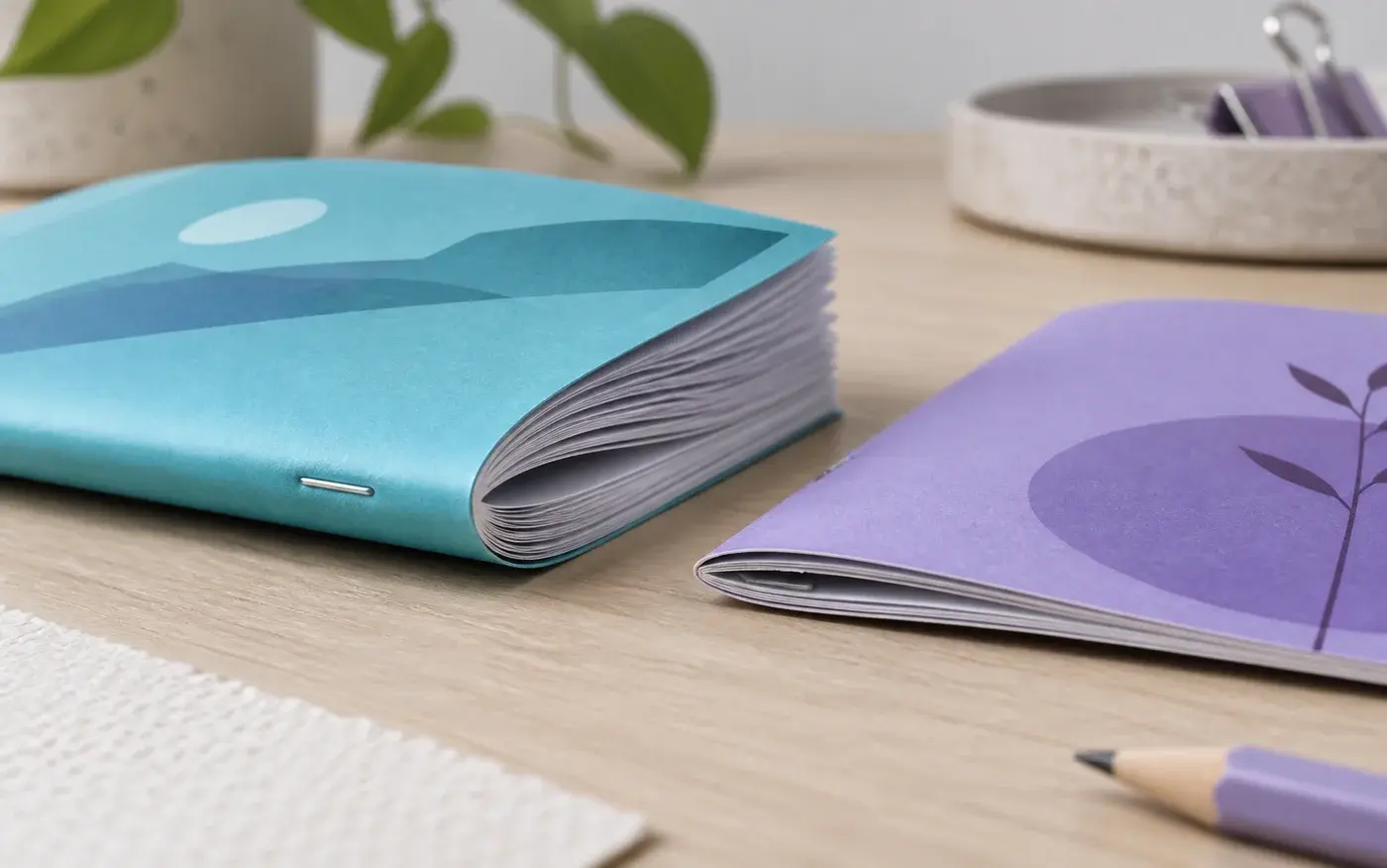 Illustration: Thick and thin stapled booklets compared at their edges.