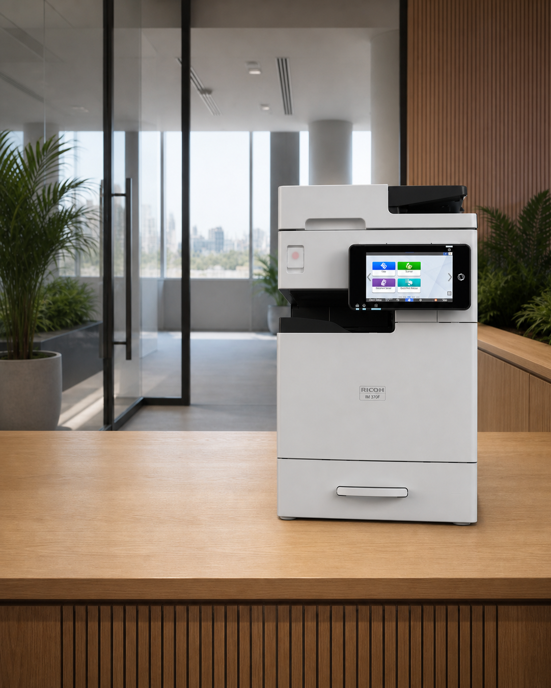 Ricoh IM 370F shown in a modern office setting