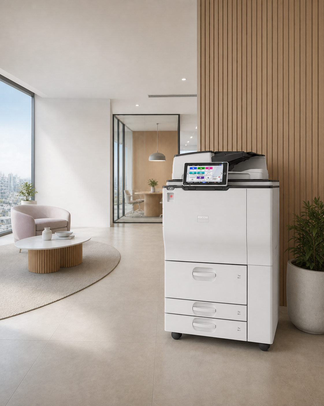 Ricoh IM 9000 shown in a modern office setting