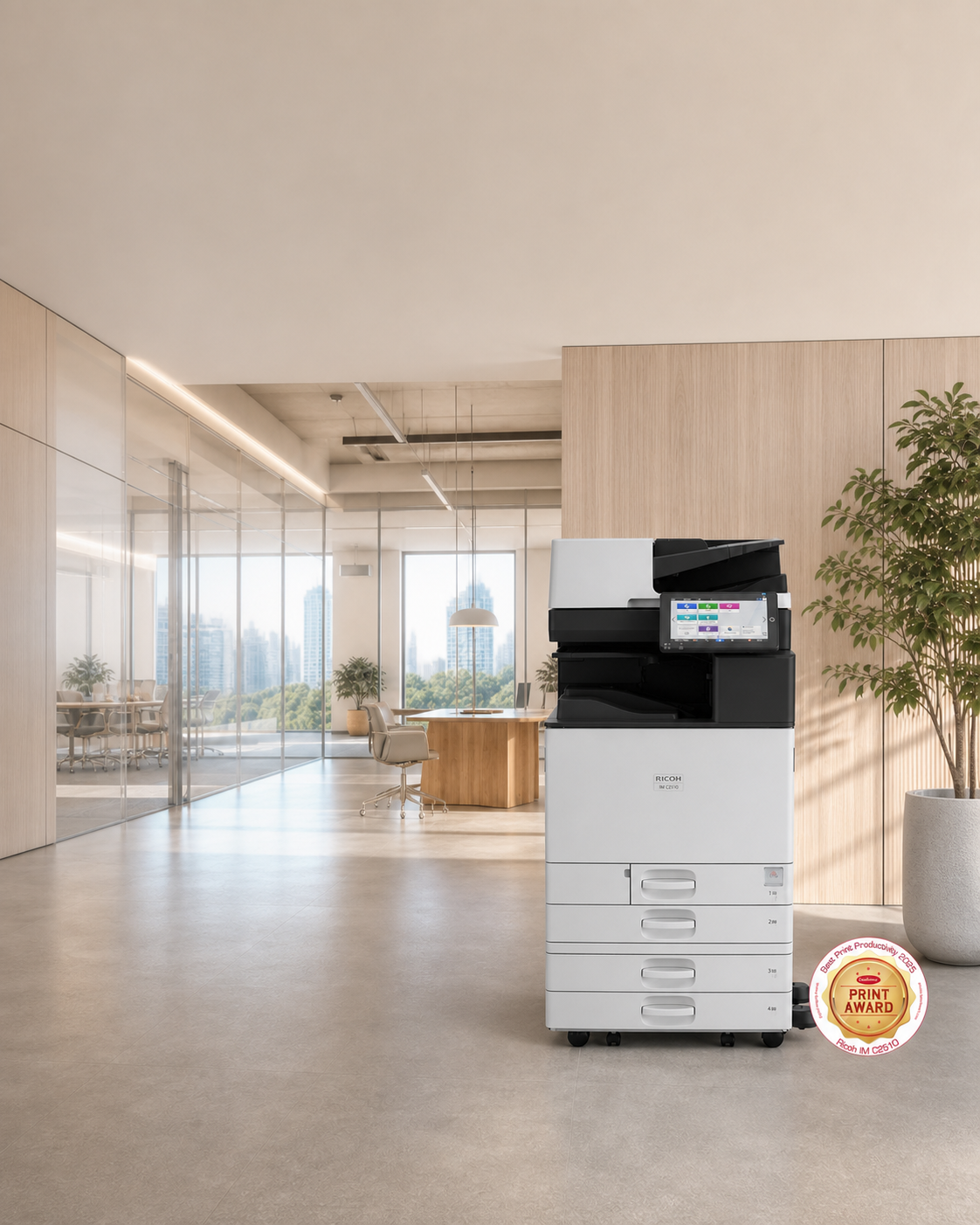 Ricoh IM C2510 shown in a modern office setting