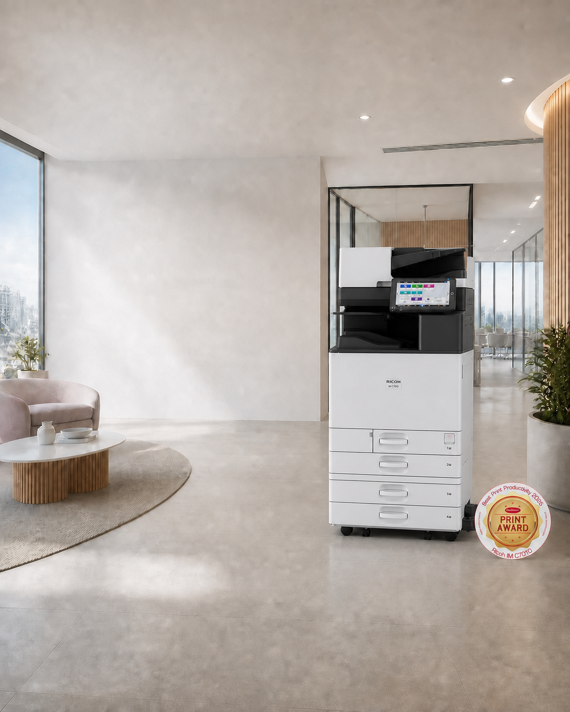 Ricoh IM C7010 shown in a modern office setting
