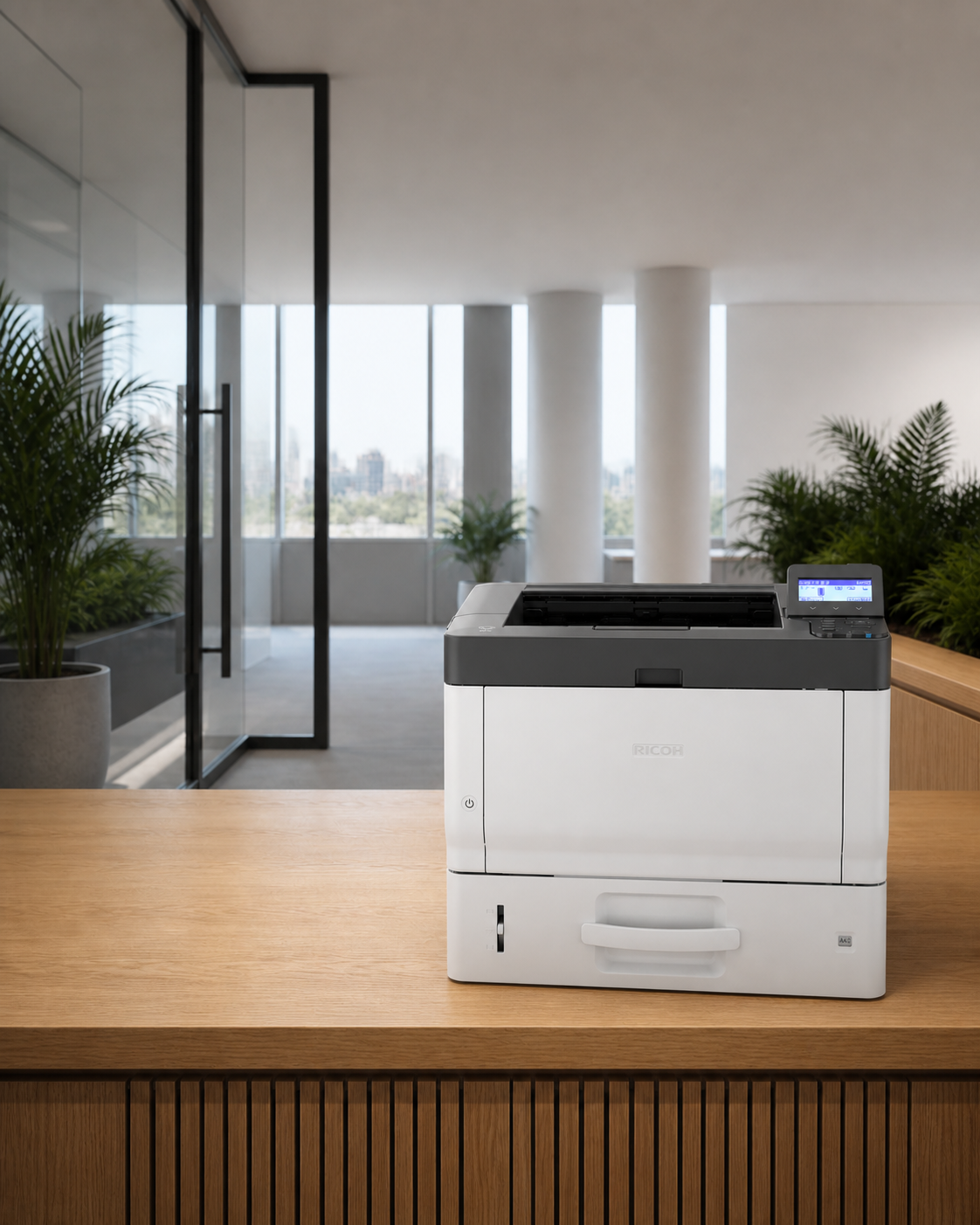 Ricoh P 502 shown in a modern office setting