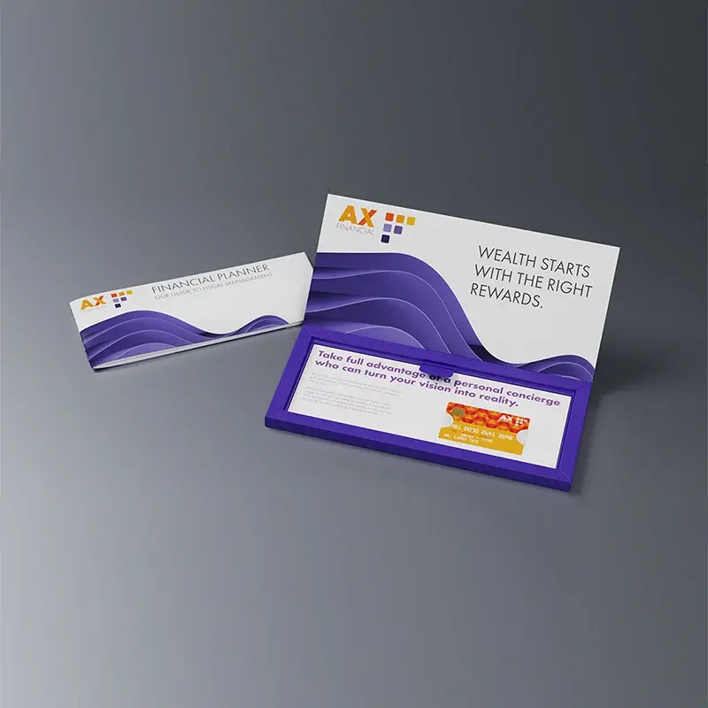 Personalised AX retail loyalty and rewards card/mail samples