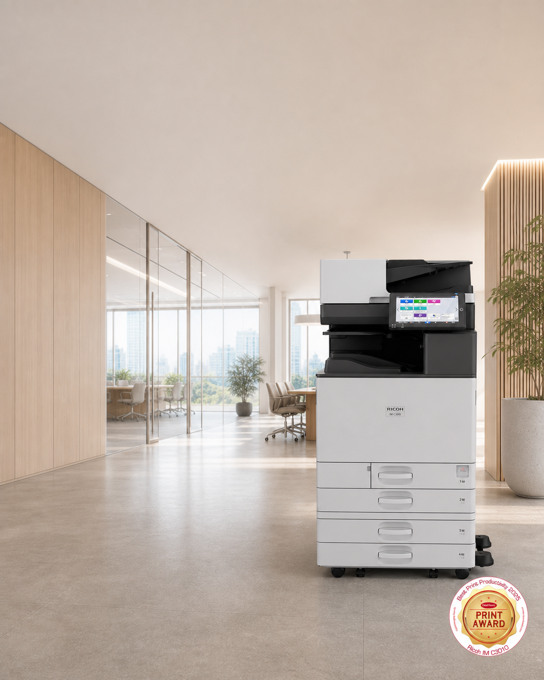 Ricoh IM C3010 shown in a modern office setting